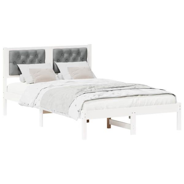 vidaXL Cadre de lit Gris clair 120 x 200 cm Pin massif