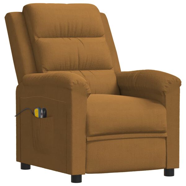 vidaXL Fauteuil électrique de massage Marron Velours
