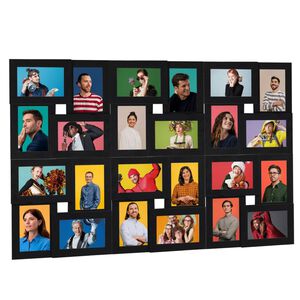 vidaXL Collage de cadres photo pour photo de 24x(10x15 cm) Noir MDF