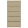 vidaXL Buffet &agrave; tiroirs Ch&ecirc;ne sonoma 60x35x121 cm Bois d&rsquo;ing&eacute;nierie