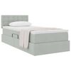 vidaXL Lit de Rangement avec matelas Gris clair 90 x 200 cm Velours
