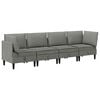 vidaXL Ensemble de meubles pour le salon 4 pc Gris fonc&eacute; Tissu
