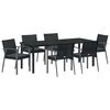 vidaXL Ensemble de salle &agrave; manger pour jardin 7 pcs Noir et gris