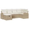 vidaXL Ensemble de Canap&eacute;s avec coussin Beige et cr&egrave;me polyrotin