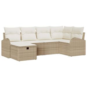 vidaXL Ensemble de Canap&eacute;s avec coussin Beige et cr&egrave;me polyrotin