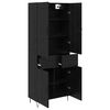 vidaXL Haut Armoire 2 pcs Ch&ecirc;ne noir Bois d'ing&eacute;nierie et verre