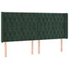 vidaXL T&ecirc;te de lit avec oreilles Vert fonc&eacute; 203x16x118/128 cm Velours
