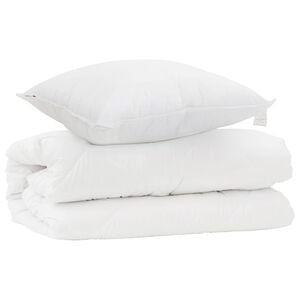 vidaXL Ensemble de Duvet avec oreiller 2 pi&egrave;ces Blanc Microfibre