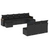 vidaXL Salon de jardin 10 pcs avec coussins noir r&eacute;sine tress&eacute;e