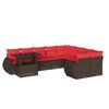 vidaXL Ensemble de canap&eacute; de jardin 10 pcs avec coussins marron