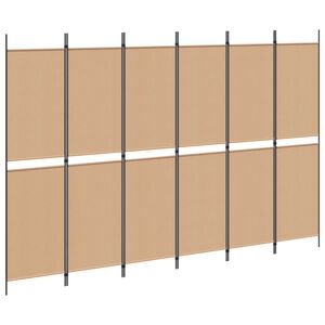 vidaXL Paravent &agrave; 6 panneaux Beige 300 x 200 cm Tissu