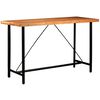 vidaXL Ensemble de bar 7 pcs Bois d'acacia solide et cuir v&eacute;ritable