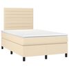vidaXL Sommier &agrave; lattes de lit avec matelas Cr&egrave;me 120x200 cm Tissu
