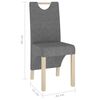 vidaXL Chaises &agrave; manger lot de 4 gris clair tissu