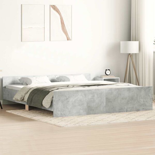 vidaXL Cadre de lit sans matelas gris béton 200x200 cm