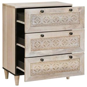 vidaXL Buffet 60 x 33 x 75 cm bois de manguier massif Blanc