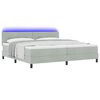 vidaXL Lit &agrave; ressort LED avec matelas Gris clair 200 x 200 cm Velours