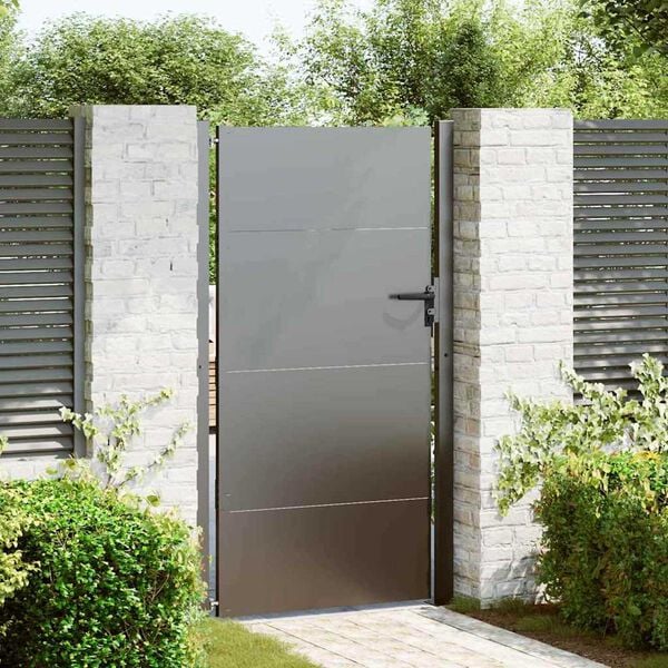 vidaXL Porte de Jardin Noir 105 x 200 cm Acier peint par poudre