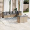 vidaXL Salon de jardin avec coussins 8 pcs beige r&eacute;sine tress&eacute;e