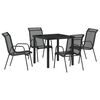 vidaXL Ensemble de salle &agrave; manger pour jardin 5 pcs Noir