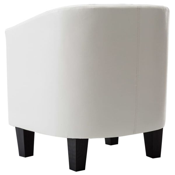 vidaXL Chaise cabriolet Blanc Similicuir