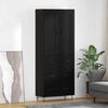 vidaXL Haut Armoire Ch&ecirc;ne noir 69,5 x 34 x 180 cm Bois d'ing&eacute;nierie