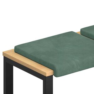 vidaXL Coussin de banc 2 pc Velours Vert Mer Profondeur 35 cm
