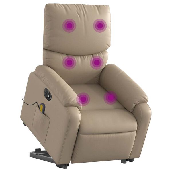 vidaXL Fauteuil inclinable de massage &eacute;lectrique cappuccino similicuir