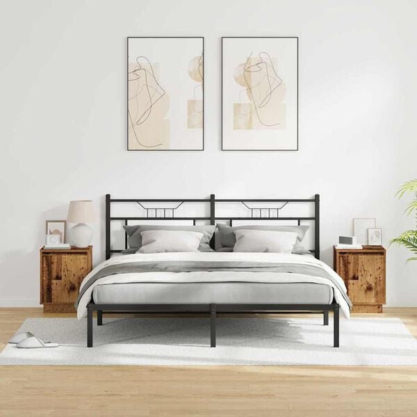 vidaXL Cabinet de chevet 2 pcs Bois ancien 39 x 34,5 x 50 cm