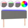 vidaXL Tête de lit à LED Gris foncé 144x5x78/88 cm Tissu