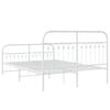 vidaXL Cadre de lit m&eacute;tal sans matelas et pied de lit blanc 137x190 cm