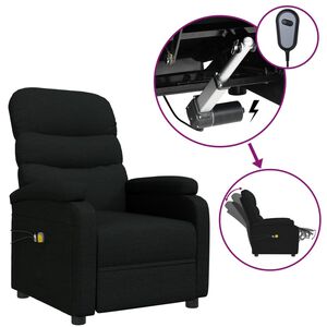 vidaXL Fauteuil &eacute;lectrique de massage Noir Tissu