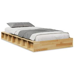 vidaXL Cadre de lit sans matelas 75x190 cm bois massif de ch&ecirc;ne