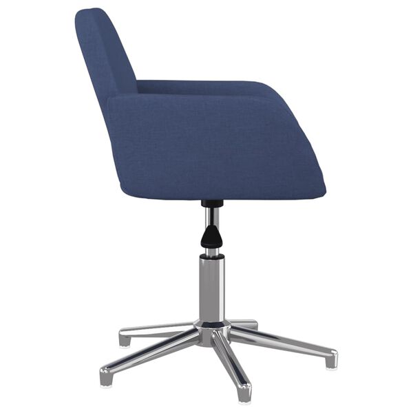 vidaXL Chaise pivotante de bureau Bleu Tissu