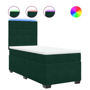 vidaXL Sommier &agrave; lattes de lit et matelas Vert fonc&eacute; 80x200 cm Velours