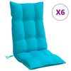 vidaXL Coussins de chaise &agrave; dossier haut lot de 6 turquoise