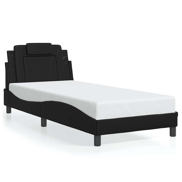 vidaXL Cadre de lit Viana sans matelas noir 90x190 cm similicuir
