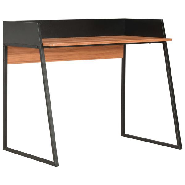 vidaXL Bureau Noir et marron 90x60x88 cm