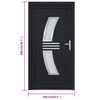 vidaXL Porte d'entr&eacute;e anthracite 108x200 cm PVC