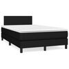 vidaXL Sommier &agrave; lattes de lit matelas et LED noir 120x190 cm tissu