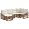 vidaXL Ensemble de canap&eacute; de jardin 6 pcs Beige polyrotin