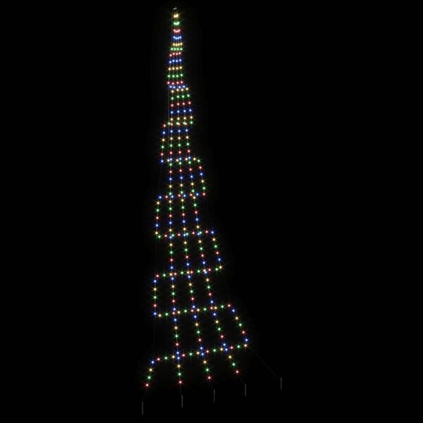vidaXL Arbre de No&euml;l LED avec piquets au sol Multicolore 511 cm M&eacute;tal