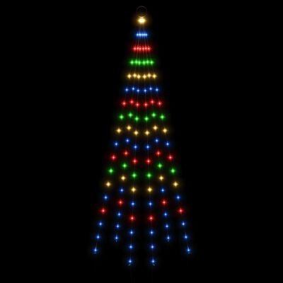 vidaXL Sapin de Noël sur mât de drapeau 108 LED Colorées 180 cm