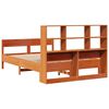 vidaXL Lit biblioth&egrave;que sans matelas cire marron 135x190 cm pin massif