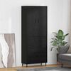 vidaXL Haut Armoire 2 pcs Ch&ecirc;ne noir Bois Agglom&eacute;r&eacute; et Verre