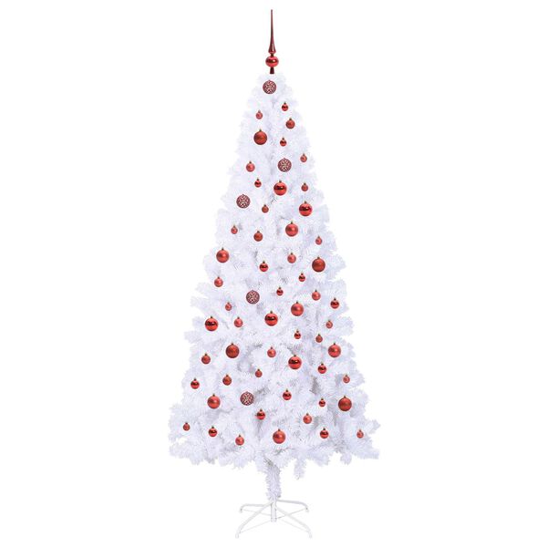 vidaXL Sapin de Noël artificiel avec 300 LED Blanc 210 cm PVC et Acier