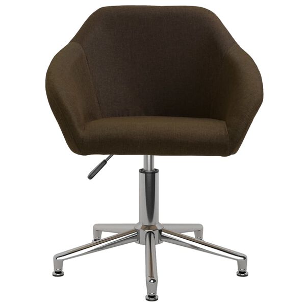 vidaXL Chaises pivotantes à manger lot de 6 marron foncé tissu