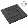 vidaXL Carreau de terrasse 11 pcs Noir 30 x 30 cm WPC