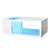 vidaXL Table basse avec LED Blanc haute brillance
