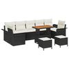vidaXL Ensemble de canap&eacute; de jardin 10 pc Noir polyrotin